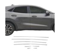 Listones de ventana marco de ventana compatible con Ford Puma 2020-2024 acero inoxidable plata 8 piezas