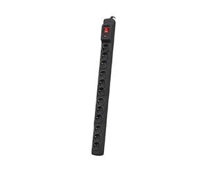Listwa przeciwprzepiÄ™ciowa M12/16A Rack 19'' 2.5m Czarna (12 gniazd) do montażu pionowego