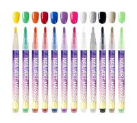 lisutupode 12 Colores Lápiz De Esmalte 3D Rotulador De Esmalte De Uñas Marcadores Para Delinear Las Uñas De Los Pies Para Mujeres Hogar Salón Formal Boda Viaje Manicura Casual Festival