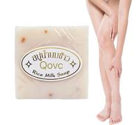 Lisutupode 3 jabones de arroz tailandés, 65 g, jabón de leche de arroz, jabón de leche de arroz tailandés, jabón hecho a mano, accesorios de baño, jabón de limpieza para lavar las manos, jabón de