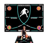 lisutupode Alfombra De Goma De Baloncesto Antideslizante 120x86cm Colchoneta De Entrenamiento con Absorción De Impacto, Estera De Entrenamiento De Baloncesto Plegable Y Portátil para niños y Adultos,