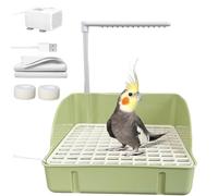 Lisutupode Bañera de Loro, Bañera Automática para Pájaros con Bomba de Circulación, Gran Cuenca de Baño para Loros, Accesorio de Jaula para Periquitos, Calopsitas, Periquitos, Guacamayos