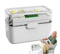 lisutupode Caja De Almacenamiento De Medicamentos Portátil De 3 Capas 28.5x17x15.5cm Pastillero, Almacenamiento De Medicamentos En Casa Caja De 3 Niveles Para Medicamentos En Casa, Gabinete Con Bande