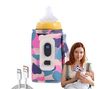 lisutupode Calentador de biberones portátil, calentador de biberones digital portátil, calentador de leche USB, calentador de calor de alimentación, bolsa de botella ajustable de 5 engranajes para