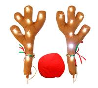lisutupode Cuernos De Reno para El Coche Navideño - Accesorios para Disfraz De Auto En Invierno Festivo,Set Decorativo para Disfraz De Coche Navideño | para Vehículos Automotrices como Carritos de