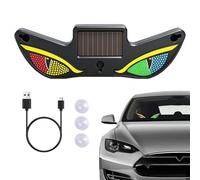 lisutupode Luz De Advertencia Solar Con Ojos | Letrero Dinámico De Advertencia Alimentado Por Luz Solar Y USB,Cartel Para Ventanilla De Auto,Noche Camión Parabrisas Vehículos Cumpleaños Delantera
