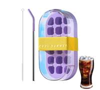 lisutupode Máquina de hielo, máquina de hielo portátil con tapa y contenedor, botella reutilizable de fácil liberación para el hogar, cafetería, restaurante, whisky, cóctel, bebidas refrescantes, café