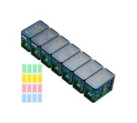lisutupode Medicine Pill Organizer Travel, Organizador de píldora desmontable - Contenedores de píldoras semanales para viajar - Dispensador de medicina hermética con ranuras de etiqueta para el