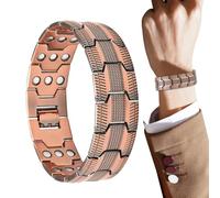 lisutupode Pulsera Magnética De Cobre Para Hombres 22.5 * 2,1cm Pulsera Magnética Masculina Bisutería Ajustable Para Energía Y Bienestar Para Negocios Ejercicio Oficina Regalo Exterior Cumpleaños