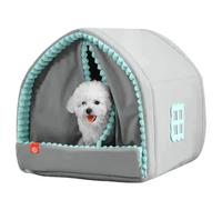 Lit Pour Chien Fermé Avec Porte, Lit De Tente Pour Chien Intérieur | Lit Chaud Pour Chiot Avec Porte,Lits De Tente Pour Animaux De Compagnie De Grands Lits De Grotte De Chat Inclus D'automne Et D'hive