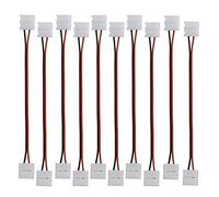 LitaElek 10pcs 2pin Conector de Tira LED de un Solo Color SMD 5050/ 5630 Cable extensión de luz de Cinta LED Conector de Esquina de LED Strip para Tira LED Monocromática de 2 Pines de 10mm Ancho