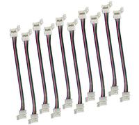 LitaElek 10pcs Conector Tira LED RGB 5050 Cable Extensión Cinta LED 4 Pines Conector Esquina Banda LED para SMD 5050 RGB LED Strip de 10mm de Ancho