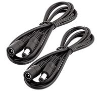 LitaElek 2pcs 1m 22AWG Cable Extensión DC 12V Cable Alargador Adaptador 5.5mm x 2.1mm Enchufar Jack DC 0-36V Macho a Hembra para Monitor Coche, Cámara CCTV, Tira LED, LED Strip, etc., Negro