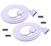 LitaElek 2pcs 1m RGBW LED Strip Extension Cable 5 polos RGBW 5050 LED Strip Extension Cable de extensión de cinta Cable de conexión Stripe Conector 5 Pin Connector, Blanco