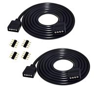 LITAELEK 2pcs 3m Cable Alargador Tira LED RGB LED Strip Extension Cable 4 Pines Cable Extensión Cinta LED Extensor Cable Banda LED 4 Pin Conector para SMD 5050 3528 2835 RGB LED Strip, Negro