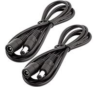 LitaElek 2pcs 5m Cable Extensión DC 12V Cable Alargador Adaptador 5.5mm x 2.1mm Enchufar Jack DC 0-36V Macho a Hembra para Monitor Coche, Cámara CCTV, Tira LED, LED Strip, etc., Negro