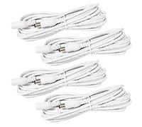 LitaElek 4pcs 1m 22AWG Cable Extensión DC 12V Cable Alargador Adaptador 5.5mm x 2.1mm Enchufar Jack DC 0-36V Macho a Hembra para Monitor Coche, Cámara CCTV, Tira LED, LED Strip, etc., Blanco