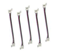LitaElek 5pcs Conector Tira LED RGB 5050 Cable Extensión Cinta LED 4 Pines Conector Esquina Banda LED para SMD 5050 RGB LED Strip de 10mm de Ancho