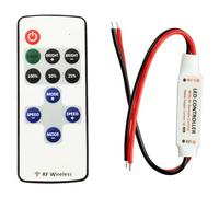 LITAELEK Controller LED DC 5V-24V 5A Remote Control LED Strip 2 Pines Tira LED de Control Remoto Cinta Controlador Receptor Inalámbrico RF DC 12V Banda Monocromática Dimmer