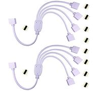 LITAELEK Divisor Tira LED RGB 1 a 4 - Cable Distribución 4 Pines Y Splitter Para Banda LED 5050 3528 2835, 30cm, Blanco