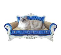 LitaiL Rascador para gatos, rascador para gatos, cartón rascador con hierba gatera, 2 en 1, tablas rascadoras para protección de sofá, dimensiones 55 x 32 cm, color azul