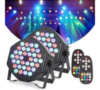 Litake 2 luces LED recargables, 36 LED con batería, luz de fiesta RGB, 7 modos de iluminación, iluminación de escenario, mando a distancia flexible, control DMX, para DJ, discoteca, fiesta,