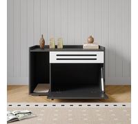 Litake Arenero para Gatos Cerrado Madera Panel Ventilado 80x50x52 Cm Negro | Mueble Organizador Patas Elevadas Entrada Lateral Alfombrilla para Baño Lavadero Recibidor y Pasillo