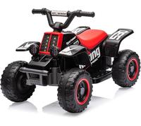 Litake Coche Eléctrico para Niños 6V 4 Ruedas 3-6 Años Color Rojo | Un divertido quad eléctrico niño con luces LED, música, claxon y marcha atrás, batería recargable para exteriores