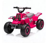 Litake Coche Eléctrico para Niños 6V 4 Ruedas 3-6 Años Color Rosa | Un divertido quad eléctrico niño con luces LED, música, claxon y marcha atrás, batería recargable para exteriores