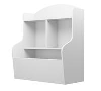 Litake Estantería Infantil 3 Niveles MDF Esquinas Redondeadas Blanco