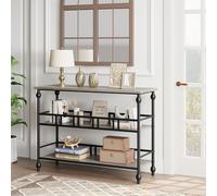 Litake Mesa Consola Estrecha 43" para Entrada y salón - Mesa detrás del sofá con estantes Abiertos de 3 Niveles - Estilo Industrial rústico - Color: Gris