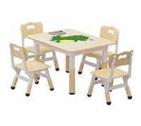 Litake Mesa Infantil Ajustable 4 Sillas Grafiti 80x60cm