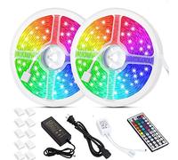 Litake Tira de luces LED, resistente al agua, 32.8 pies, LED RGB, cambio de color SMD 5050, tira de luces con 44 llaves IR mando a distancia y 12 V 5 A fuente de alimentación