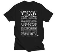 Litany Against Fear Movie Dune Frank Herbert T Shirt Plus Size O-Neck Cotton Custom Shirts Black 3XL