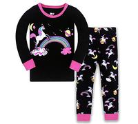 LitBud Niña pequeña Pijama de Navidad Unicornio Ropa de Dormir 2 unids Manga Larga Tops + Pantalones Pjs Conjuntos para Niños Tamaño 2-3 Años 3T Navidad el Dia de Acción de Gracias Regalo