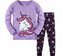 LitBud Niña pequeña Pijama de Navidad Unicornio Ropa de Dormir 2 unids Manga Larga Tops + Pantalones Pjs Conjuntos para Niños Tamaño 2-3 Años 3T Navidad el Dia de Acción de Gracias Regalo