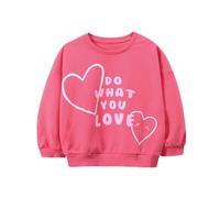 LitBud Niñas Sudaderas Corazón Camiseta Manga Larga Cuello Redondo Algodón Jersey Sweatshirt Pullover Ropa para Niña Infantil 3-4 años