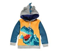 LitBud niños Sudaderas con Capucha para niños pequeños Dinosaurio de Dibujos Animados Jurassic World Park Zipper Packaway Chaqueta Otoño Coat del Reino Unido 5-6 años 6T