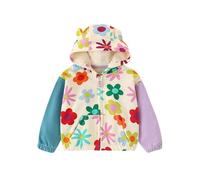 LitBud Ropa para Niña Chaqueta Niña Abrigos Manga Larga Sudadera Flores Cremallera Niños Otoño Invierno Beige Edad 6-7 Años Regalos de Acción de Gracias