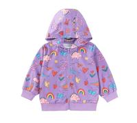 LitBud Sudadera Niña Cremallera Chaqueta Niña Dinosaurios Abrigos Manga Larga Ropa para Niños Otoño Invierno Púrpura Edad 3-4 Años Navidad