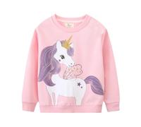LitBud Sudaderas para Niña Unicornio Camiseta Manga Larga Cuello Redondo Algodón Jersey Sweatshirt Pullover Ropa para Niñas Infantil 6-7 años