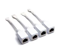 Litcessory Adaptador de cable Ethernet RJ45 a 6 pines compatible con tiras de luz Nanoleaf Essentials (paquete de 4, dos pares, blanco)