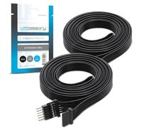 Litcessory Cable de Extensión para Philips Hue Lightstrip Plus (1m, 2 Unidades, Negro - MICRO 6-PINES V4 / Solo Lightstrip)