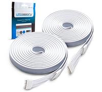 Litcessory Cable de Extensión para Philips Hue Lightstrip Plus (3m, 2 Unidades, Blanco - ESTÁNDAR 6-PINES V3 / WiZ Lightstrip)
