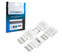 Litcessory Conector de 6-Pines a Conector Extremo Cortado para Philips Hue Lightstrip Plus (4 Unidades, Blanco - ESTÁNDAR 6-PINES V3 / WiZ Lightstrip)