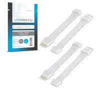 Litcessory Conector de Esquina Flexible/Cable de Extensión para Philips Hue Lightstrip Plus (50mm, 4 Unidades, Blanco - MICRO 6-PINES V4 / Solo Lightstrip)