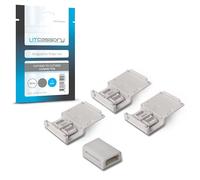 Litcessory Conector de Extremo Cortado a Extremo Cortado para Philips Hue Lightstrip Plus (4 Unidades, Blanco - MICRO 6-PINES V4 / Solo Lightstrip)