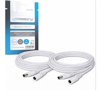 Litcessory Power al Controlador Cable de Extensión para Philips Hue Lightstrip Plus/Gradient/Solo/OmniGlow/Flux/Essential Tira de Luz (3m, 2 Unidades, Blanco)