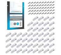 Litcessory Tira de Luz Clip de Montaje para Philips HUE Lightstrip - 50 Unidades, Transparente, Fuerte, Extraíble - Incluye Tornillos para Madera - Fácil Instalación