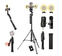 Litchitech Kit de vlogging para iPhone Andriod Phone Gopro Camera, 70.9 pulgadas Auto Face Tracking Tipod, 360 Rotatable Selfie Stick Trípode Control de gestos Creador de contenido Yutube Starter con